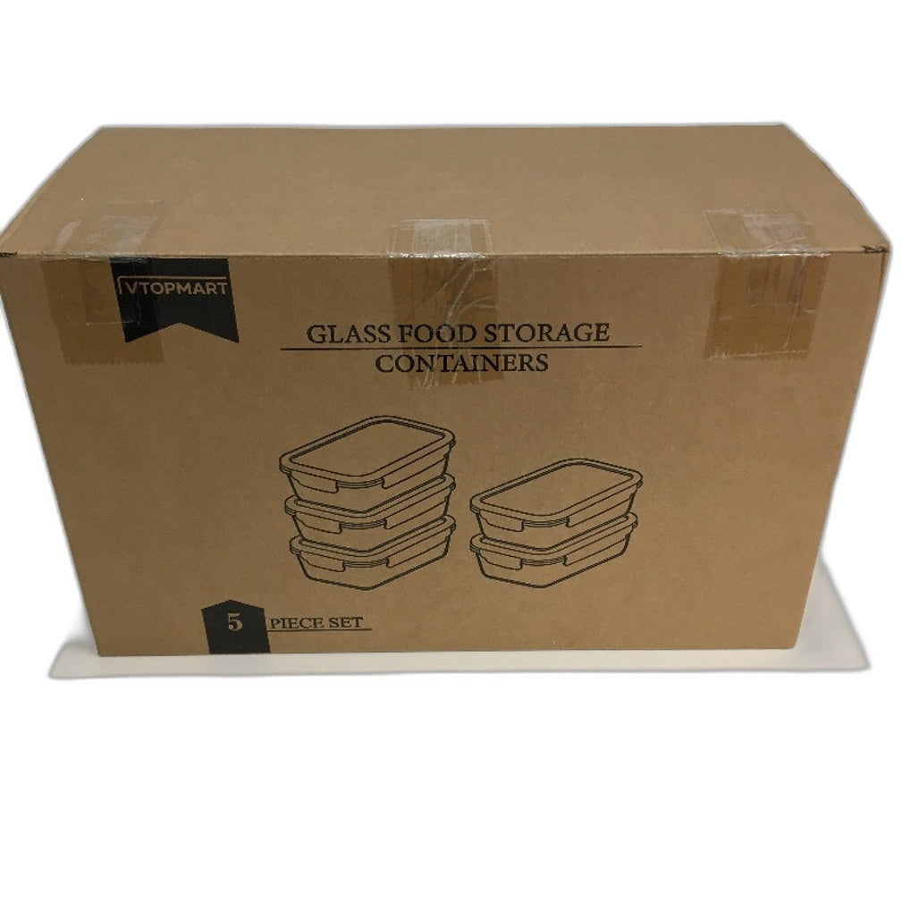 Vtopmart 5 Pack 35OZ Glass Food Container With Lids BPA Free Dishwasher Safe NEW
