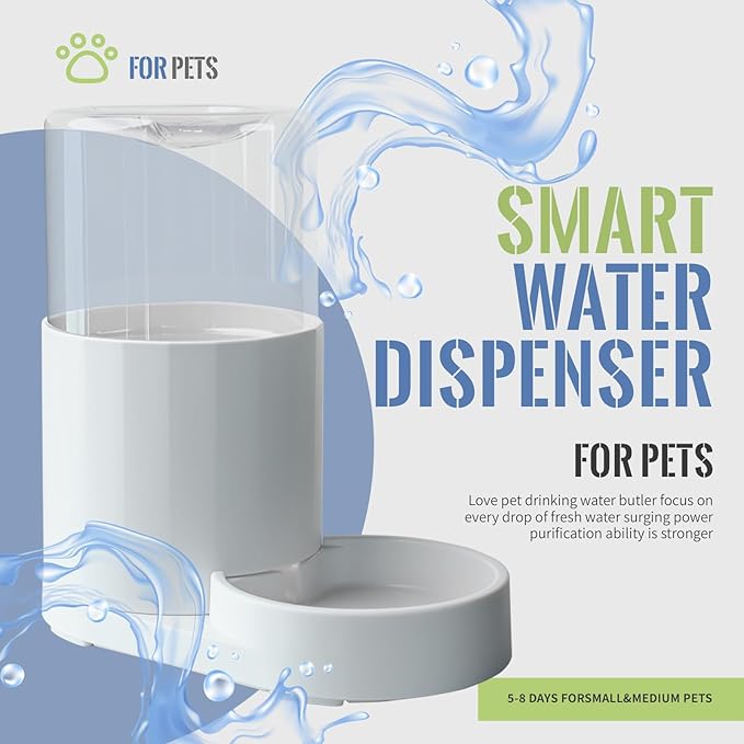 AMEIFU Small Pet Dog Cat Automatic Water Feeder Bowl Dispenser Leakproof Indoor