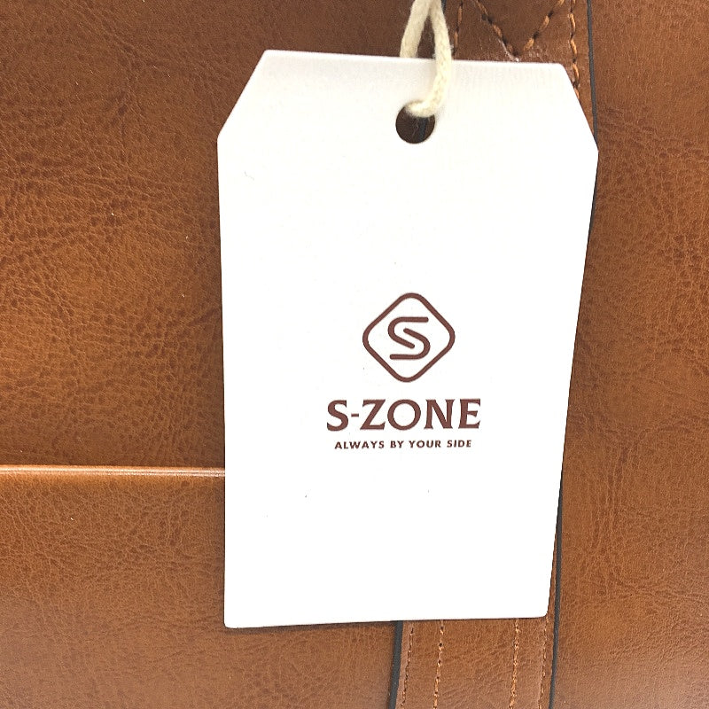 S Zone Genuine Cow Leather Tote Bag Shoulder Hnadbag Fits 14-15.5 Inch Laptops