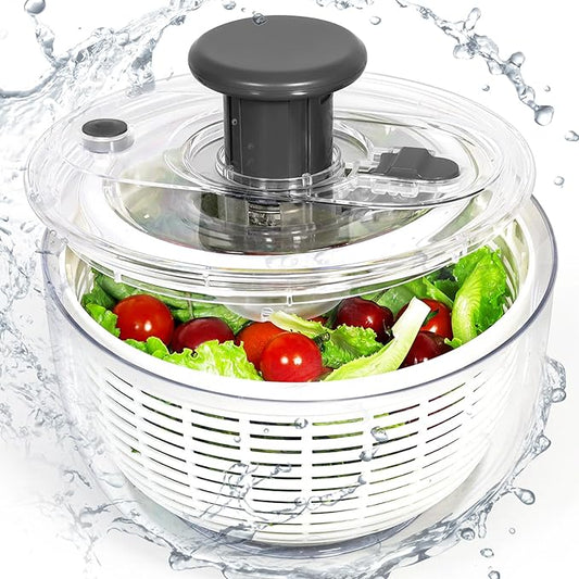 Pump Salad Spinner 3.6 Litre Non Slip Vegetable & Fruit Washer Dryer Easy Clean