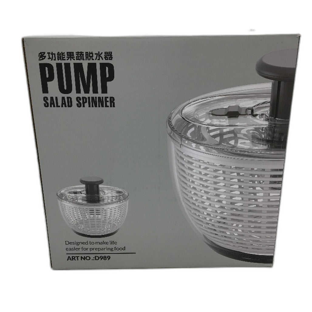 Pump Salad Spinner 3.6 Litre Non Slip Vegetable & Fruit Washer Dryer Easy Clean