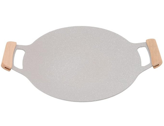 Nonstick Korean BBQ Grill Plate Pan With Handles 34CM For Gas Stovetop Induction