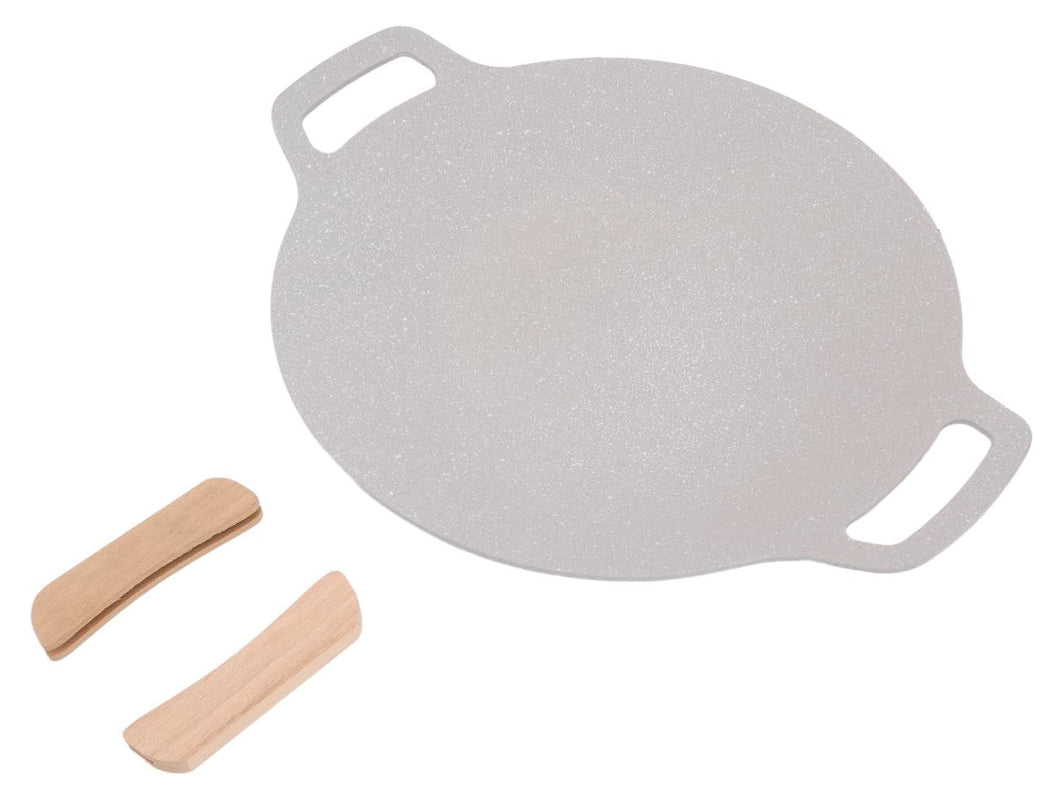 Nonstick Korean BBQ Grill Plate Pan With Handles 34CM For Gas Stovetop Induction