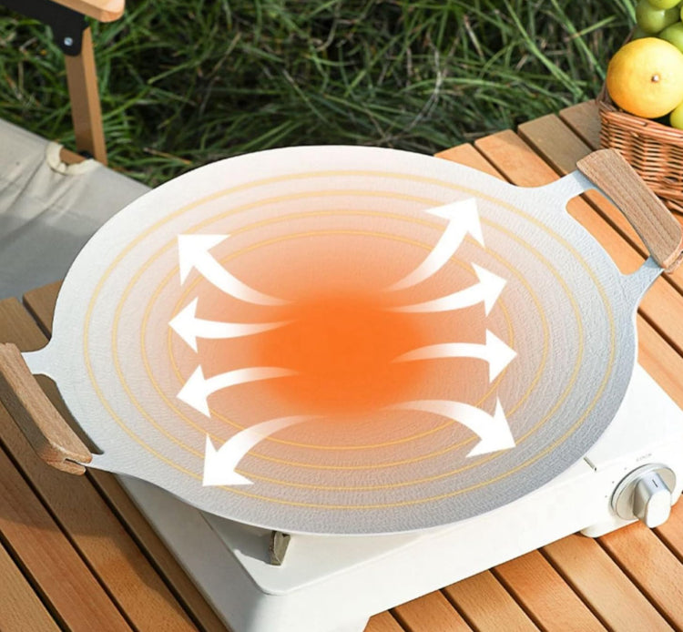 Nonstick Korean BBQ Grill Plate Pan With Handles 34CM For Gas Stovetop Induction