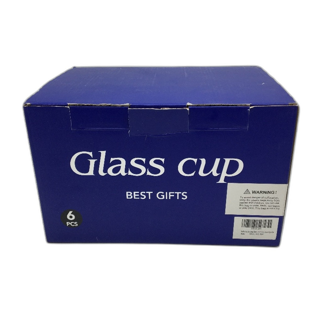 Welbellete 6 Pack Drinking Glasses With Bamboo Lids & Glass Straws Clear Tumbler