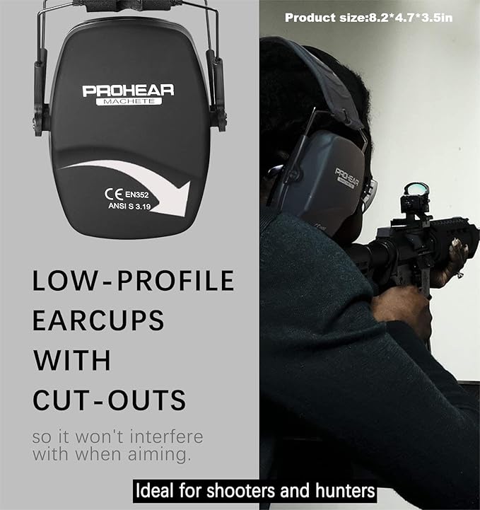 Prohear EM016 SNR 28dB Compact Passive Earmuff Ear Hearing Protection NEW