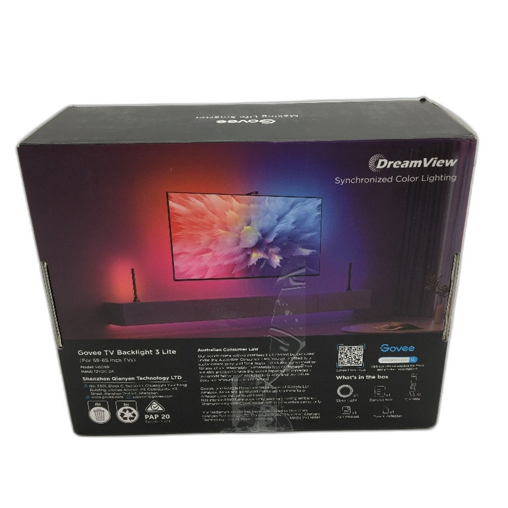 Govee TV Backlight 3 Lite for 55-65 Inch TVs Works with Alexa and Google NEW