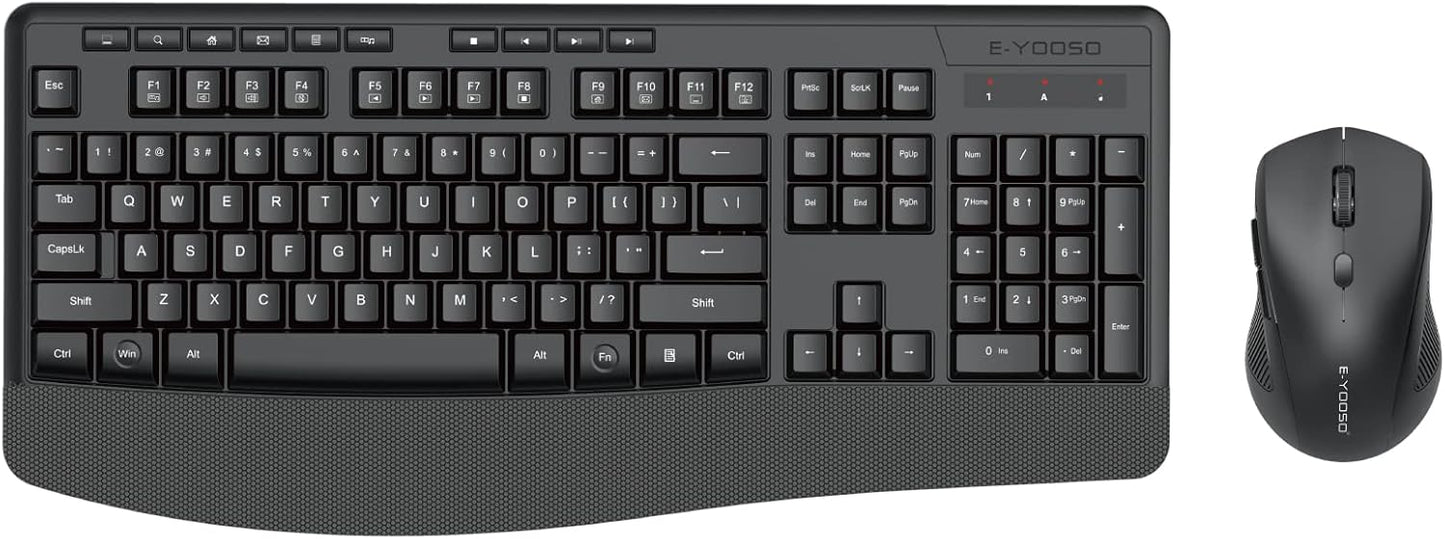 E-YOOSO E-787 Wireless Full-Sized Keyboard and Mouse Combo Set in Black NEW
