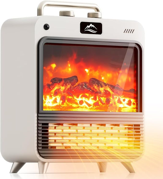 Zumist 1500W Portable Electric Fan Heater 3D Flame Fireplace For Indoor Use DEMO