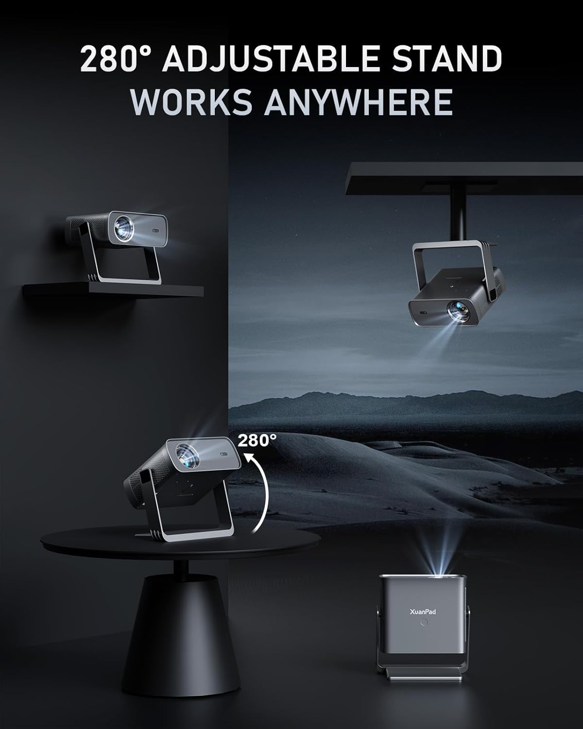 XuanPad S12 Autofocus Keystone Bluetooth WiFi Smart Home Video Projector DEMO