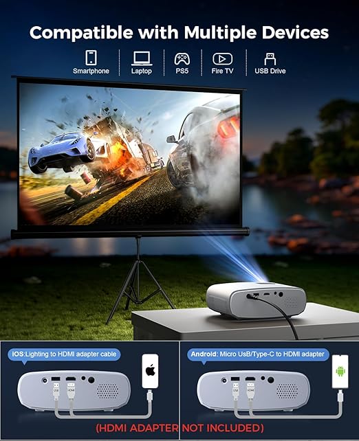 Elephas BL128 Full HD 1080p 5K Lux Brightness Mini Home Movie Projector DEMO