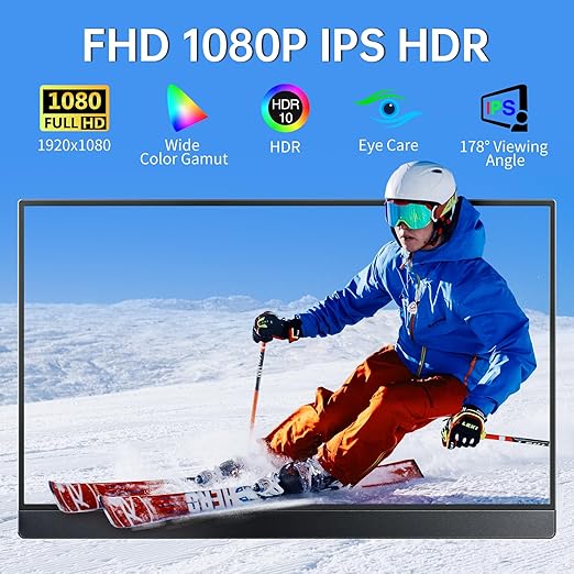 VisionOwl Y1 15.6 Inch 1080p Portable Monitor with Folio Cover for Laptops DEMO