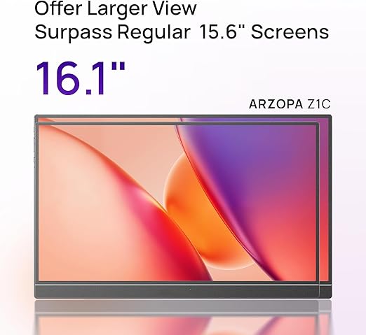 Arzopa Z1C 16.1 Inch 1080p FHD 100% sRGB Portable Laptop Monitor NEW