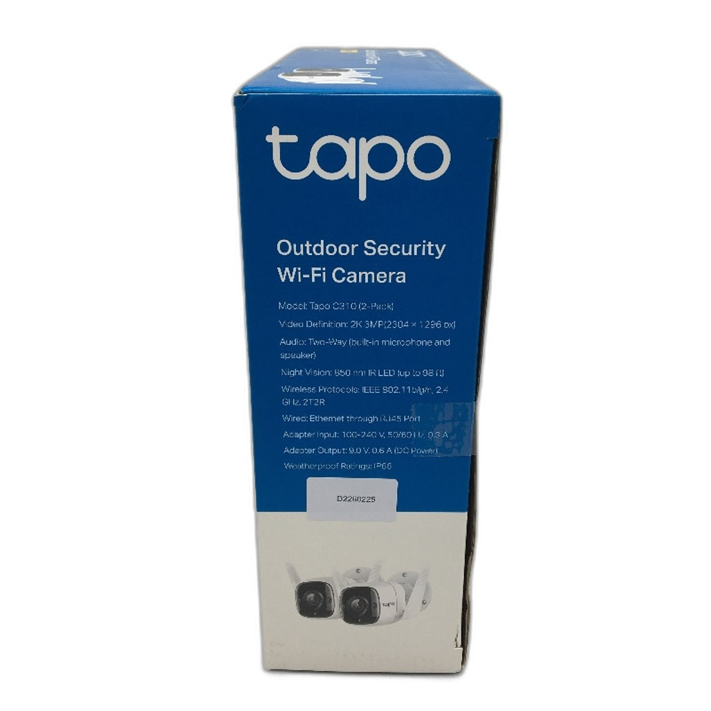 TP-LINK Tapo C310 2 Pack 2K Resolution  AI Outdoor Security Cameras UK Ver DEMO
