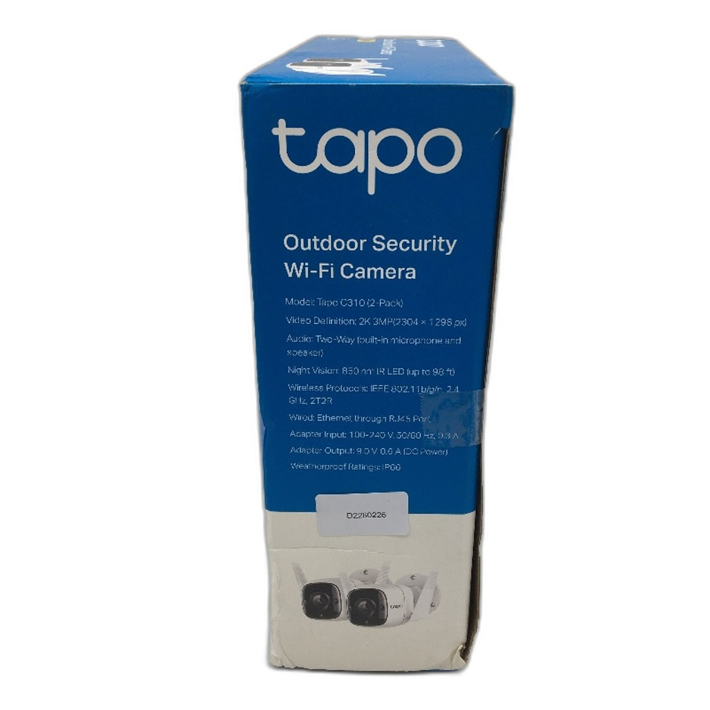 TP-LINK Tapo C310 2 Pack 2K Resolution  AI Outdoor Security Cameras EU Ver DEMO