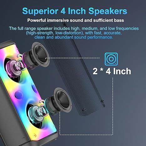 TAMPROAD Q55 80W RGB Wireless Deep Bass Portable Outdoor Party Speakers DEMO