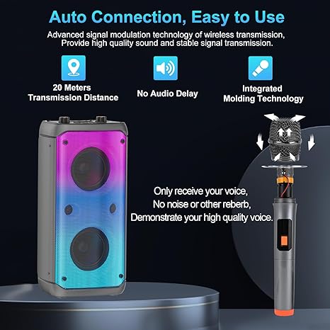 TAMPROAD Q55 80W RGB Wireless Deep Bass Portable Outdoor Party Speakers DEMO