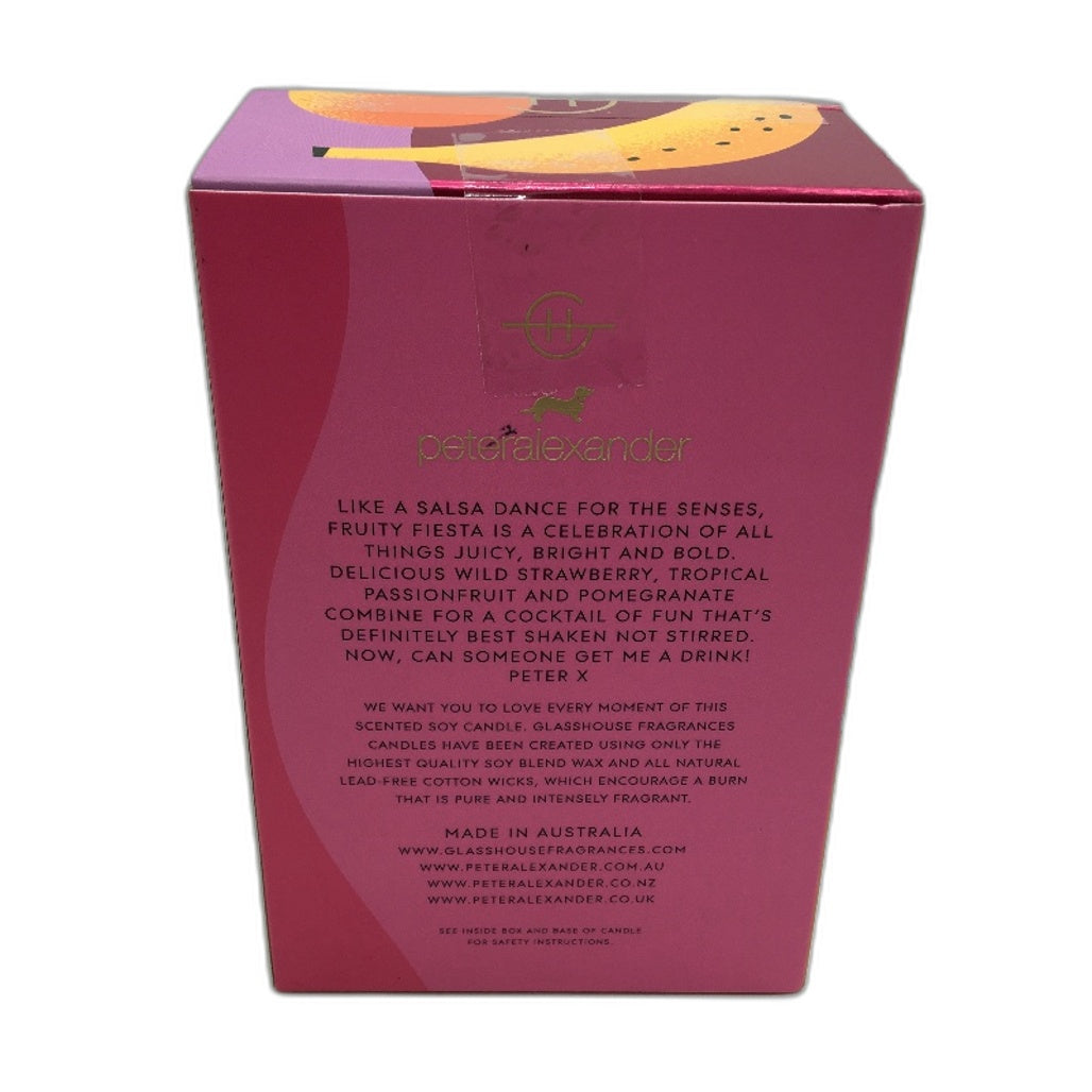 Glasshouse Fragrances Fruity Fiesta Pomegranate & Strawberries 380g Candle NEW