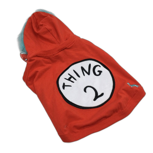Peter Alexander Dr Seuss Thing 2 Fur Lined Hood Pet Dog Hoodie Size Small NEW