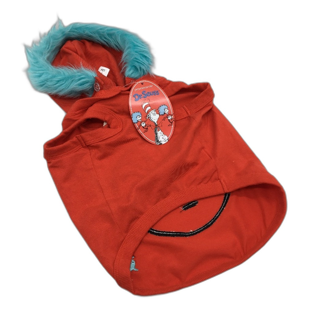 Peter Alexander Dr Seuss Thing 2 Fur Lined Hood Pet Dog Hoodie Size Small NEW