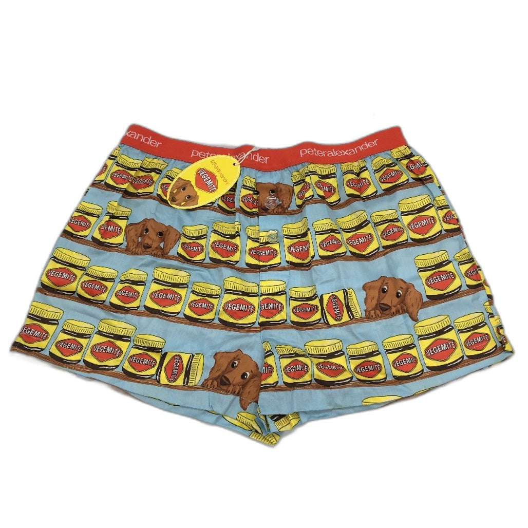 Peter Alexander Vegemite Penny Pattern Cotton Boxers Mens Size Medium NEW