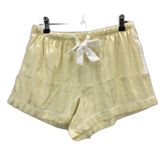 Peter Alexander Butter Striped Satin Silky Pyjama Shorts Ladies Size Medium NEW