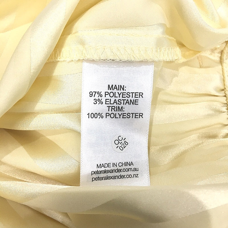 Peter Alexander Butter Striped Satin Silky Pyjama Shorts Ladies Size Medium NEW