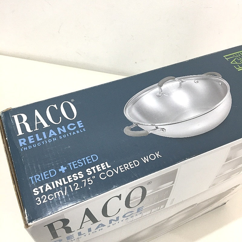 Raco Reliance Induction Suitable Oven Safe Stainless Steel 32cm Covered Wok NEW