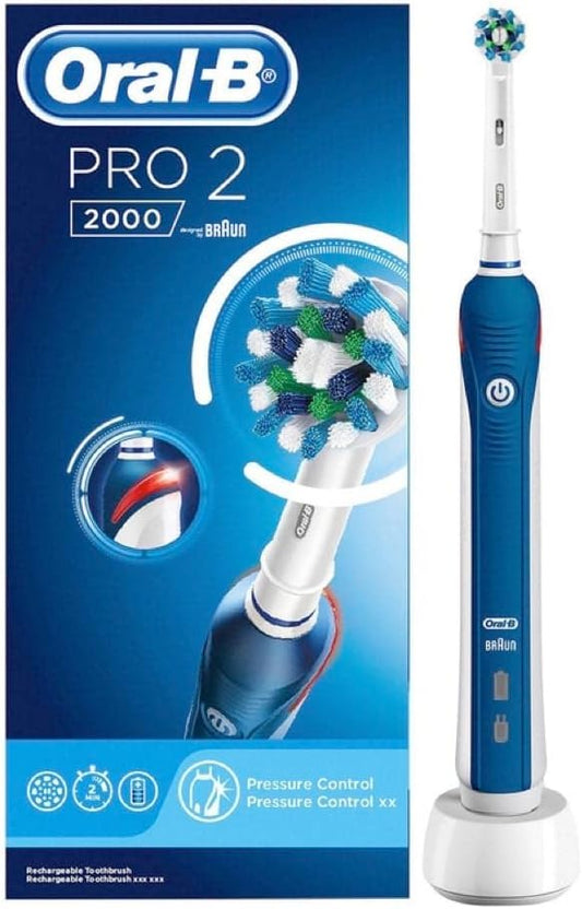 Braun Oral-B Pro 2000 Dark Blue Grip Handle Electric Rechargable Toothbrush NEW