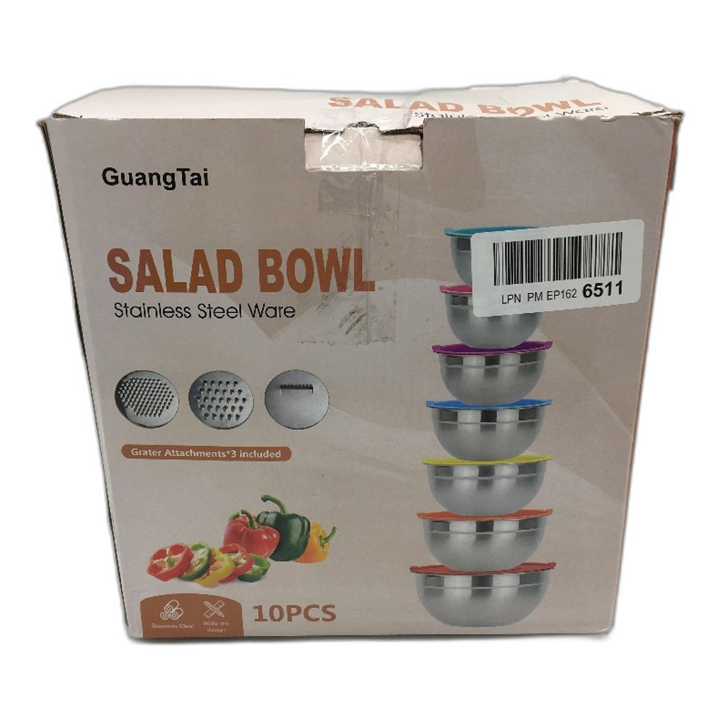 Guang Tai Stainless Steel Mixing Bowls with Coloured Lids & Accessories  NEW