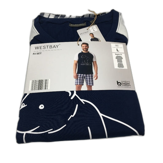 Westbay 2 Pce Papa Bear Short Sleeve Pyjama PJ Set Mens Size Large NEW