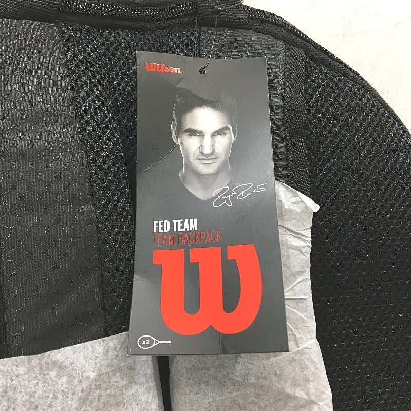Wilson RF Team Roger Federer 2 Racket Tennis Backpack Black Grey NEW