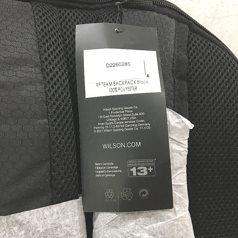 Wilson RF Team Roger Federer 2 Racket Tennis Backpack Black Grey NEW