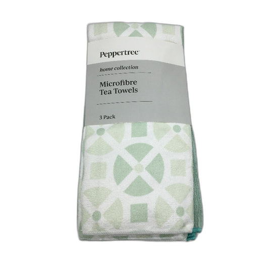 Peppertree Home Collection 10 Pack Blue & Green Microfibre Tea Towel Pack NEW