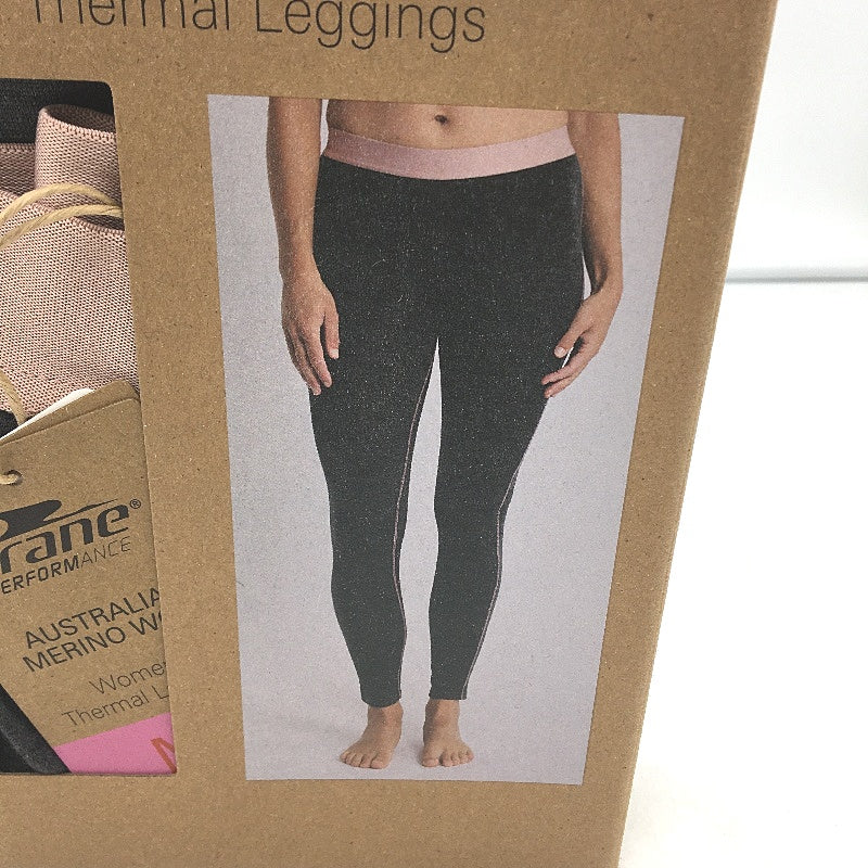 Crane Performance 100% Aust Merino Wool Grey Thermal Leggings Ladies Size M NEW