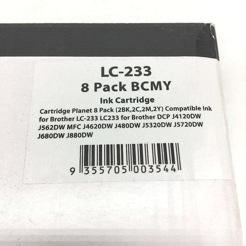 Cartridge Planet 8 Pack (2BK, 2C, 2M, 2Y) Compatible Ink For Brother LC-233