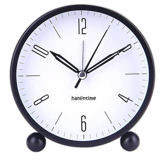 HoneyTime Analog Alarm Clock 4 Inch Super Silent Non-Ticking Small Bedside Clock