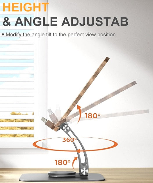 Tounee Book Stand  Adjustable Book Holder Rotating Swivel Base Foldable RS03