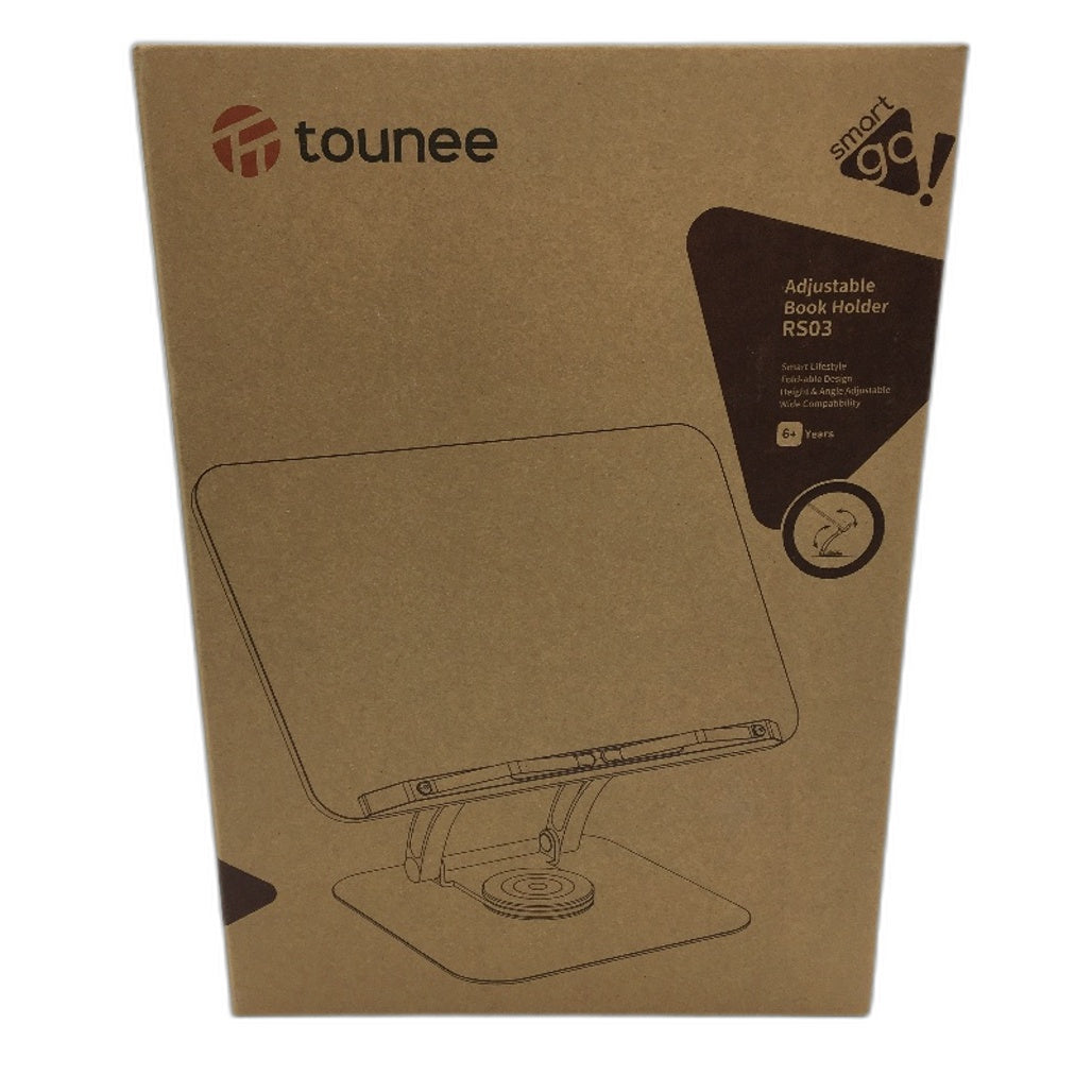 Tounee Book Stand  Adjustable Book Holder Rotating Swivel Base Foldable RS03