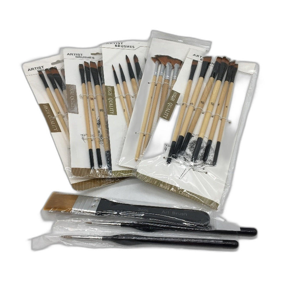 32 Pcs Acrylic Paint Brush Set Multifunctional Nylon Bristle Brushes