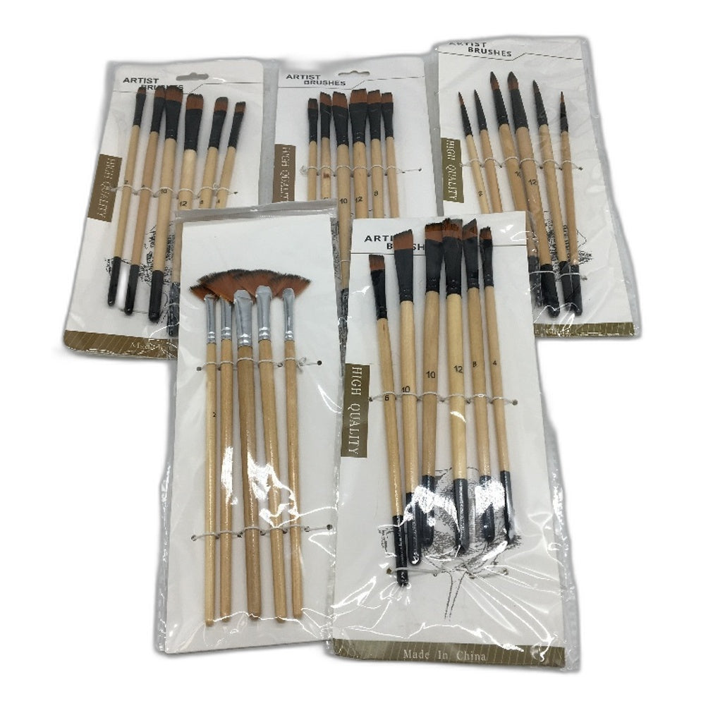 32 Pcs Acrylic Paint Brush Set Multifunctional Nylon Bristle Brushes