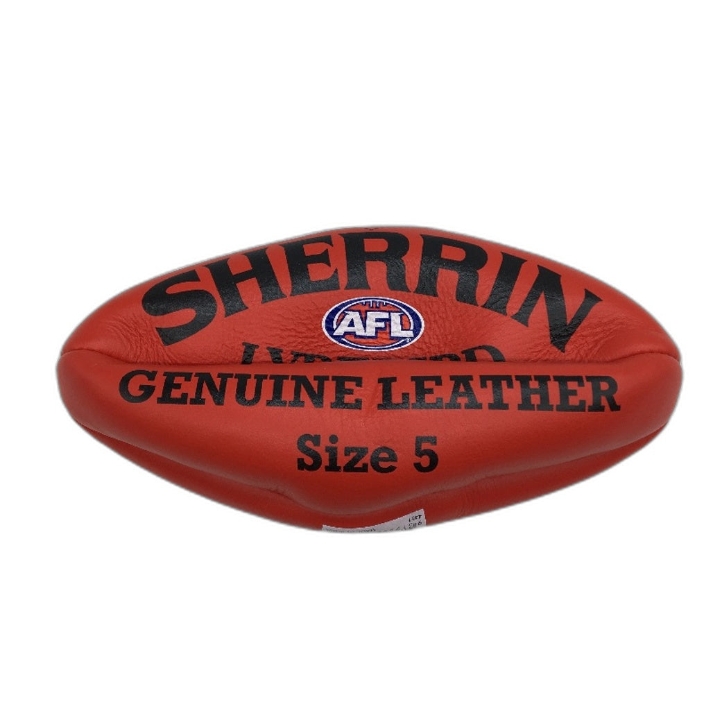 Sherrin Lyrebird Red Genuine Leather Ball AFL Football Size 5