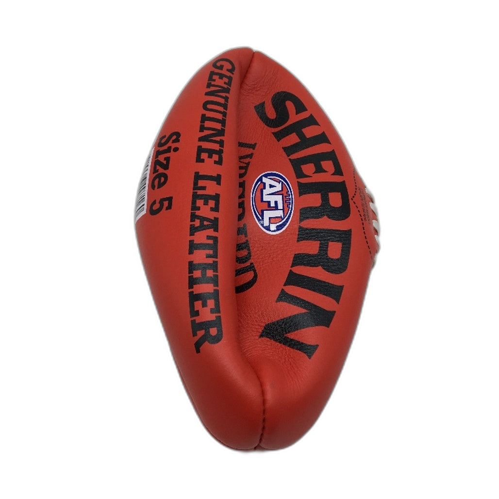 Sherrin Lyrebird Red Genuine Leather Ball AFL Football Size 5