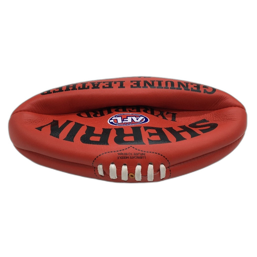 Sherrin Lyrebird Red Genuine Leather Ball AFL Football Size 5