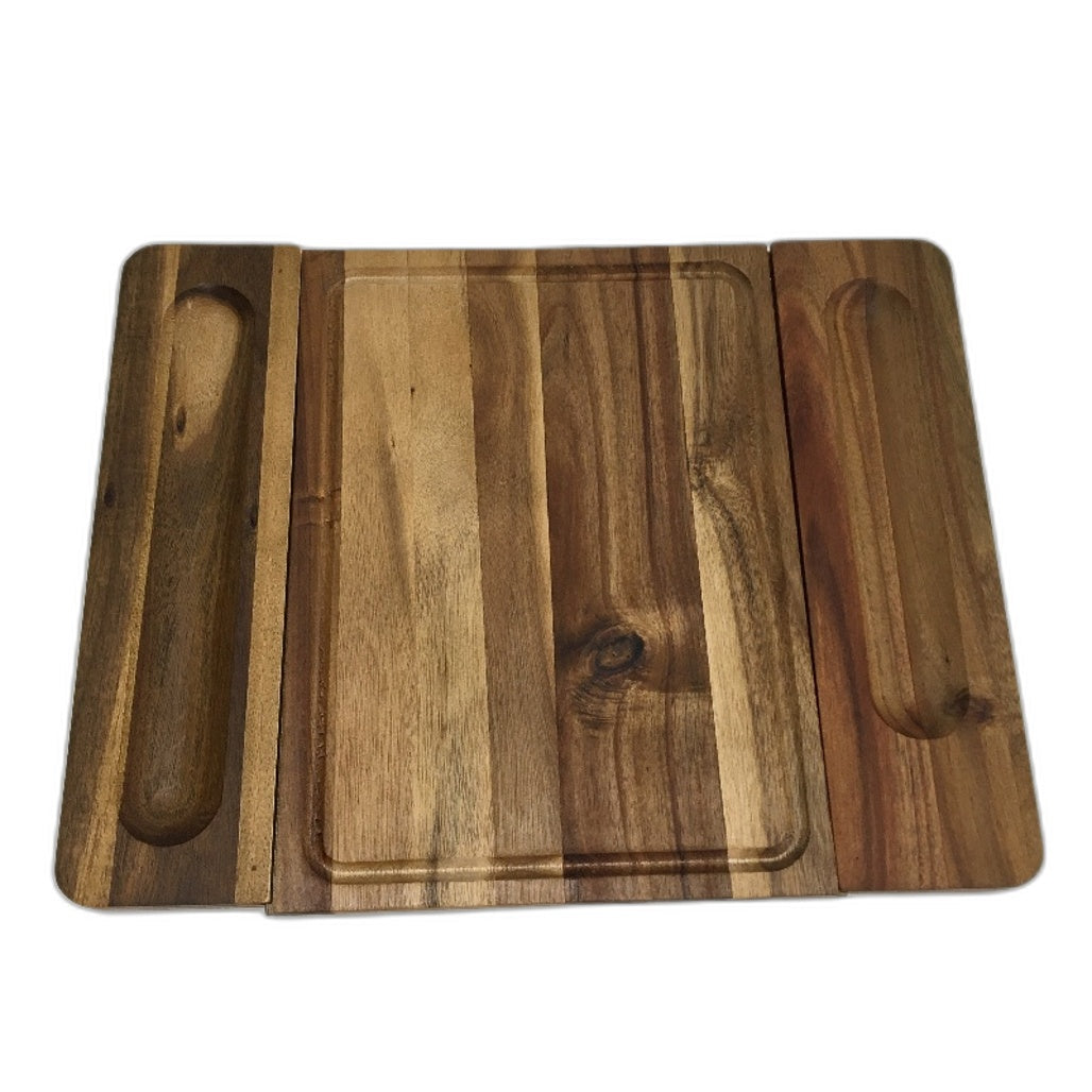 KISFAM Acacia Wooden Chopping Board Set Reversible Cutting & Serving Board