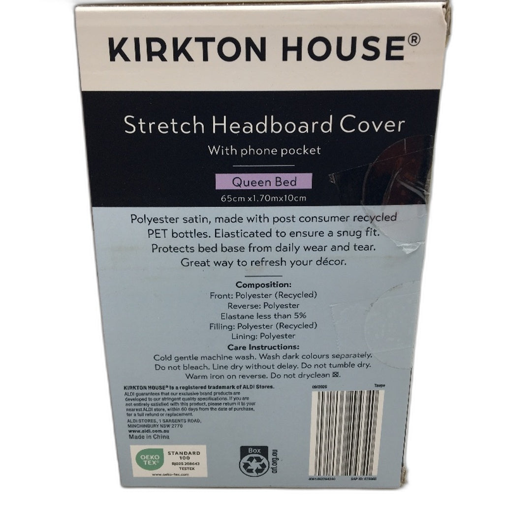 Kirkton House Gold Stretchy Silky Lined Headboard Cover QUEEN