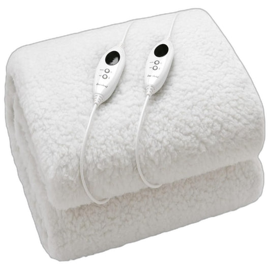 Dreamaker Fleece Top Electric Blanket White Dual Control SUPER KING