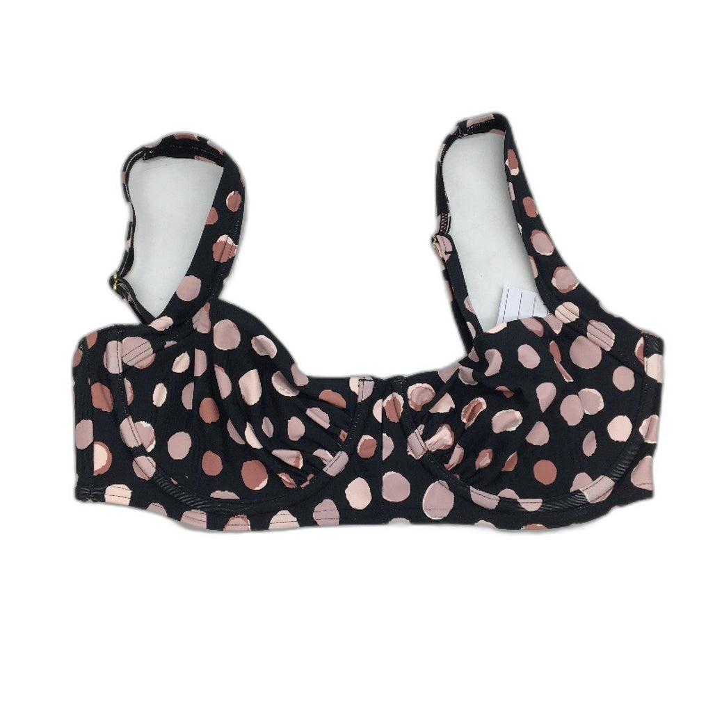 Myer Black & Pink Spotted Underwire Strap Swim Bikini Top Ladies Size 10