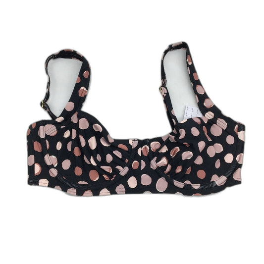 Myer Black & Pink Spotted Underwire Strap Swim Bikini Top Ladies Size 10