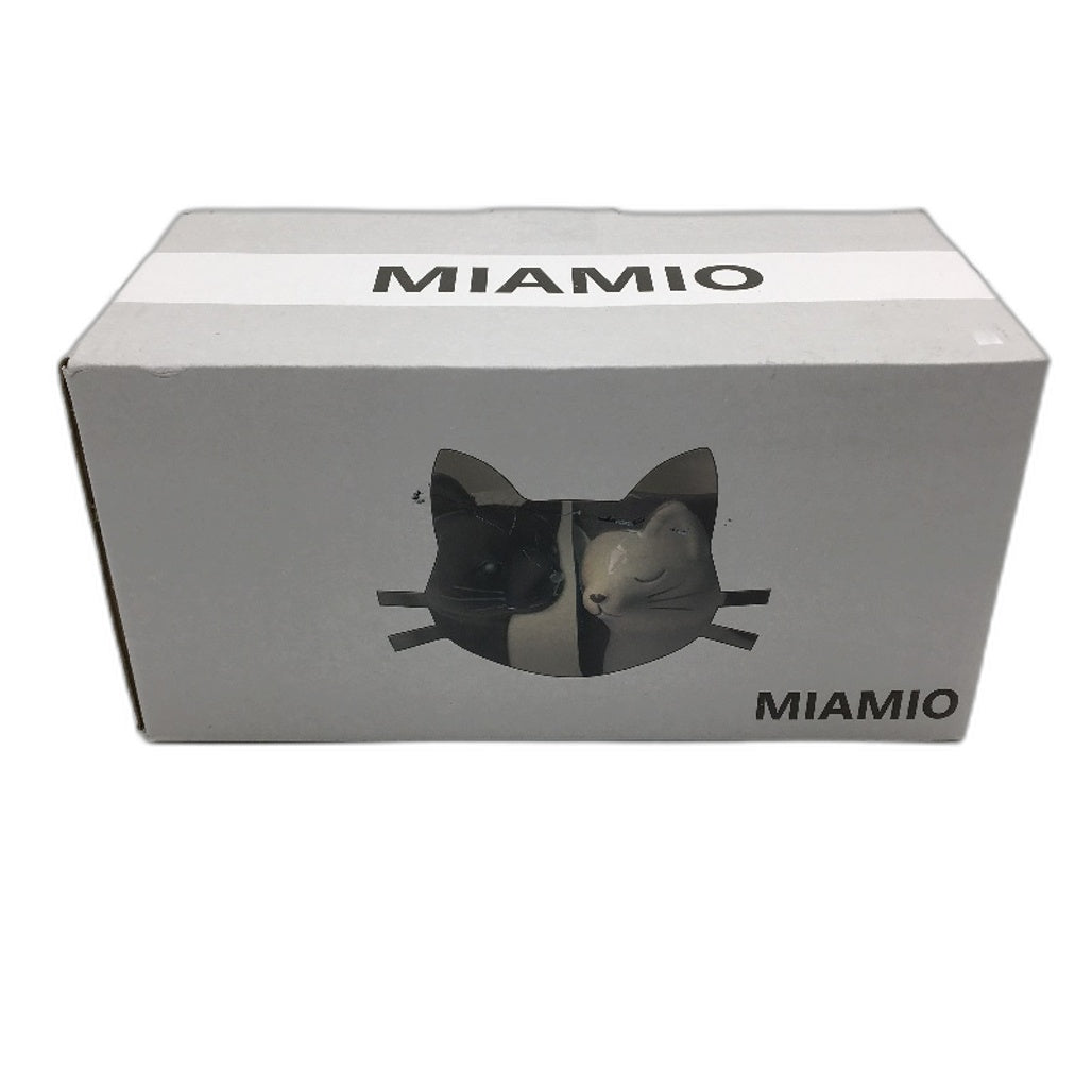 Miamio 2 Pack Cat Mugs Grey & White Kissing Cats Mug Set Ceramic Pots